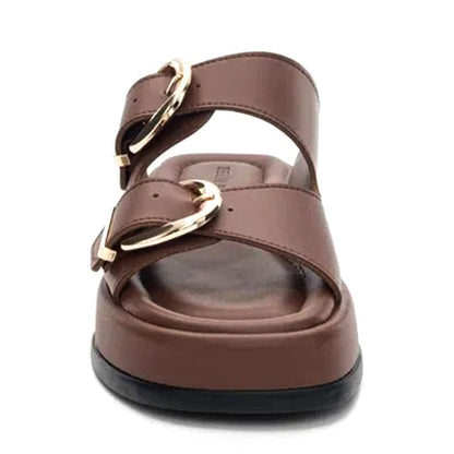 Women’s Gold Buckle Detail Slide Sandals