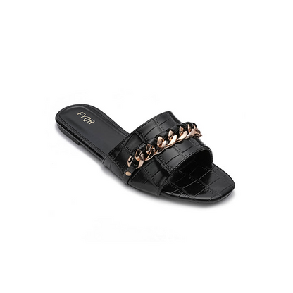 Chain Detailed Slide Sandal
