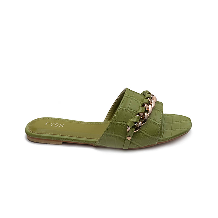 Chain Detailed Slide Sandal