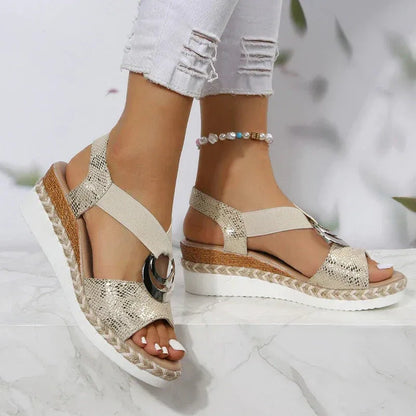 Women’s Comfort Platform Sandals with Adjustable Straps